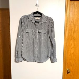 LOFT button up striped shirt